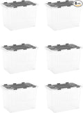 Superio 6-Pack Clear Storage Bins with Lids (15"x10"x10.25") - Stackable Plastic Containers, BPA-Free, Odor-Free, Home/Office/Dorm Organizers