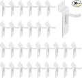 1" Slatwall Hooks, White, 30 Pack Slat Wall Paneling Display Hooks, Slatwall Accessories for Retail Home Efficient Storage