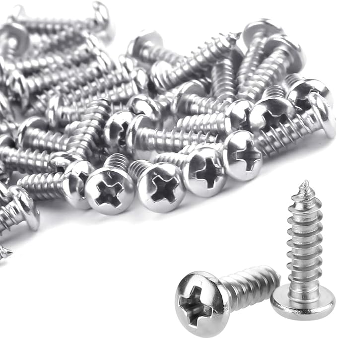 LOKMAN 50 Pack 1/2 Inch Rope Light P-Style Mounting Clips with Compatible Stainless Steel Pan Head Phillips Screws White