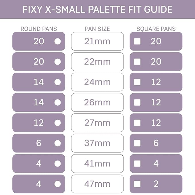 FIXY Empty Magnetic Makeup Palette Set of 5 (4.8"x4.0") and 20 Magnetic Metal Round Pans of 27mm | Travel Friendly Empty Palette | Depotting, Organizing Eyeshadow, Blush, Foundation and Face Powder