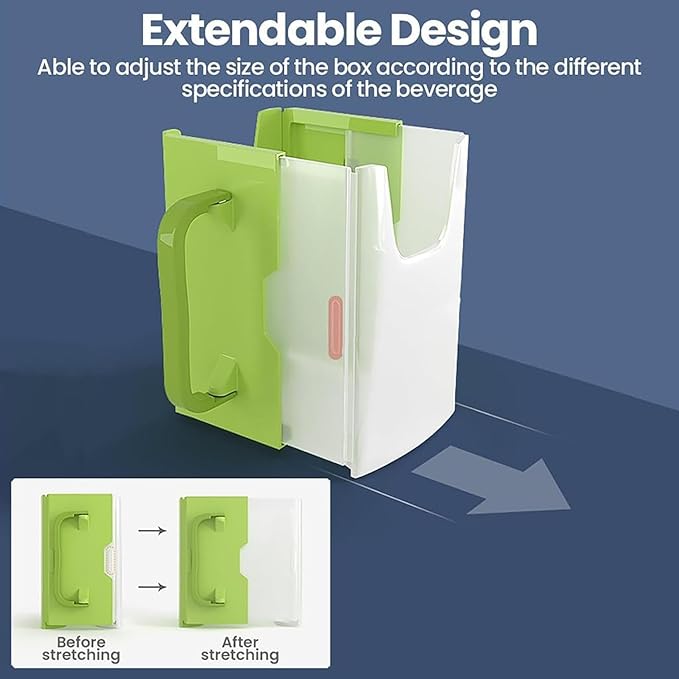 Generic Juice Bag Holder - No Holder for Milk Box, Portable, Adjustable, Spill Proof, Green