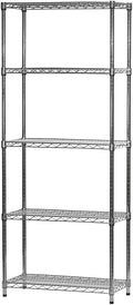 Shelving Inc. 14"d x 30" w x 84" h Chrome Wire Shelving with 5 Tier Shelves, Weight Capacity 800lbs Per Shelf