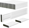 REBECAT 12 Pack Drawer Dividers for Clothes Adjustable 4" High Expandable from 15"-21" Drawer Dividers for Dresser Baby Clothes Bathroom,Bedroom Kitchen and Office Storage，White