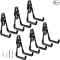 Heavy Duty Garage Hooks 6 Pack, 2.8 inch Small U Shaped Hanger, Wall Mounted Storage System, Power and Garden Tool Organizer, for Hanging Ladders, Hose, Bulk Items and More