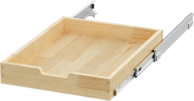 Wood Pull Out Cabinet Organizer 11" W x 21" D, for 12" Cabinet Opening Heavy-Duty Sliding Drawers for Inside Cabinets Storage and Organization for Kitchen