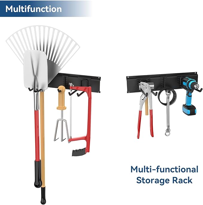 WALMANN Wall Mounted Ski Rack, Garage Ski Storage for 4 Pairs of Skis Mount Hanger Home Shed and Garage Snowboard Wall Rack Holds Up to 200 lbs