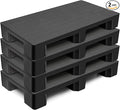 2 Pcs Plastic Pallet for Basement Storage Easy Stack Lightweight Floor Pallet Display Flooring Room Supermarket Christmas, Support up to 2000 Lbs (40'' L X 20'' W X 5.5'' H,Black)