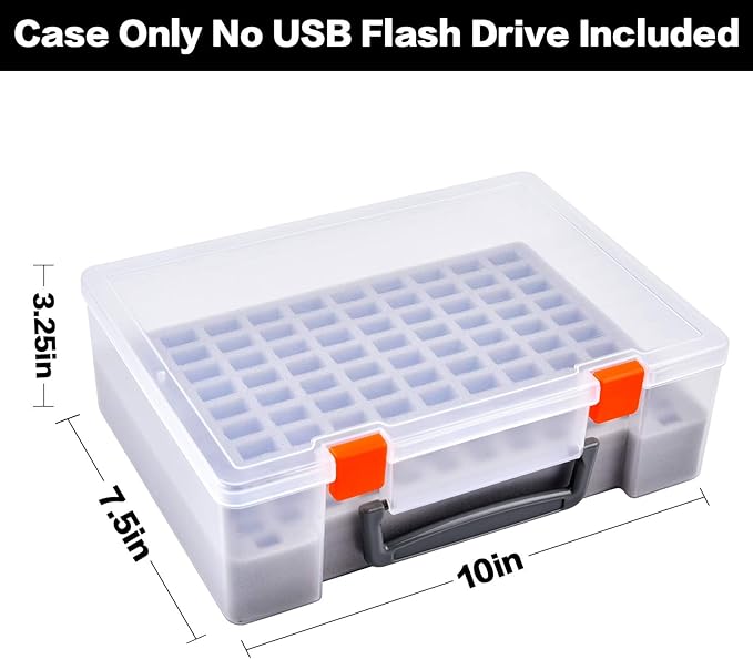 Flash Drive Case USB Memory Stick SD Card Storage Organizer- Holds 104pcs Thumb Drives Electronic Accessories Holder for Sandisk for Samsung for Inland for PNY for Netac (White)