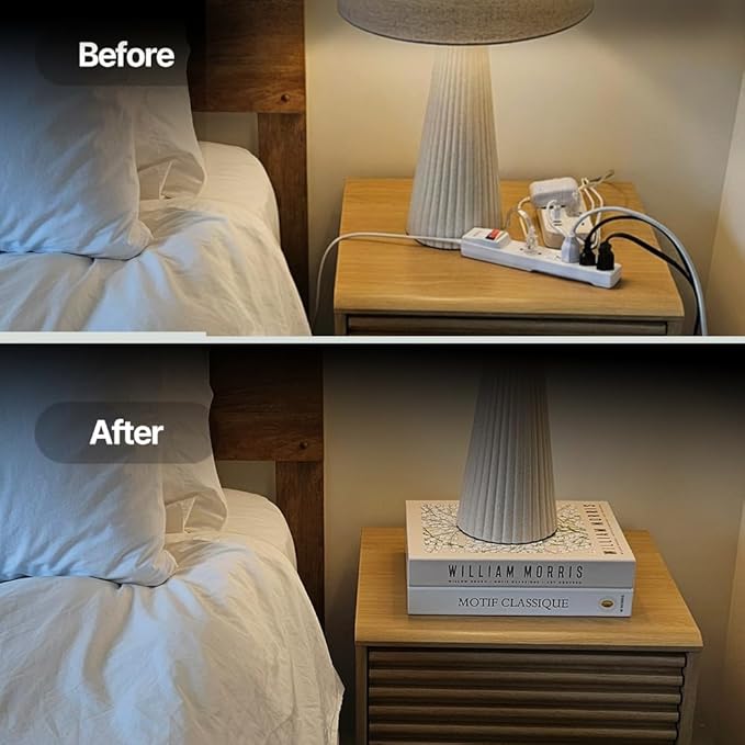 Book Shape Decorative Cable Management Box - Expandable Cable Organizer Box with Magnetic Closure for Home & Office (LoveFinds, Standard)