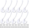10 Pack Heavy Duty Dual Coat Hooks Wall Mounted with 20 Screws Retro Double Hooks Utility Black Hooks for Coat, Scarf, Bag, Towel, Key, Cap, Cup, Hat (White)