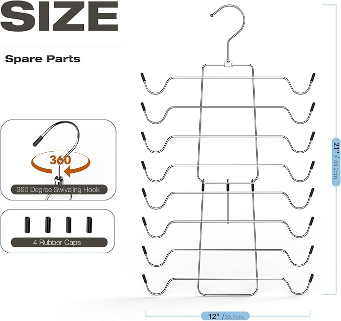 2 Pack Bra Organizer,Tank Top Hangers Space Saving,Closet Organizers and Storage,Bra Hangers for Closet Organizer,Tank Top Hanger for Sport Bras,Camisoles,Bathing Suit,Belt,Tie,etc,Silver