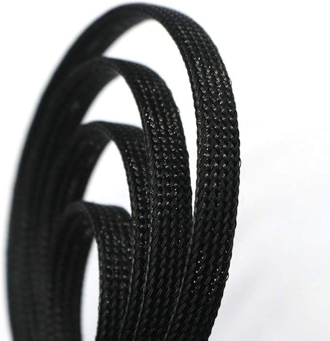 30ft PET Expandable Sleeving Wire Cable Sleeve (1/6", Black)