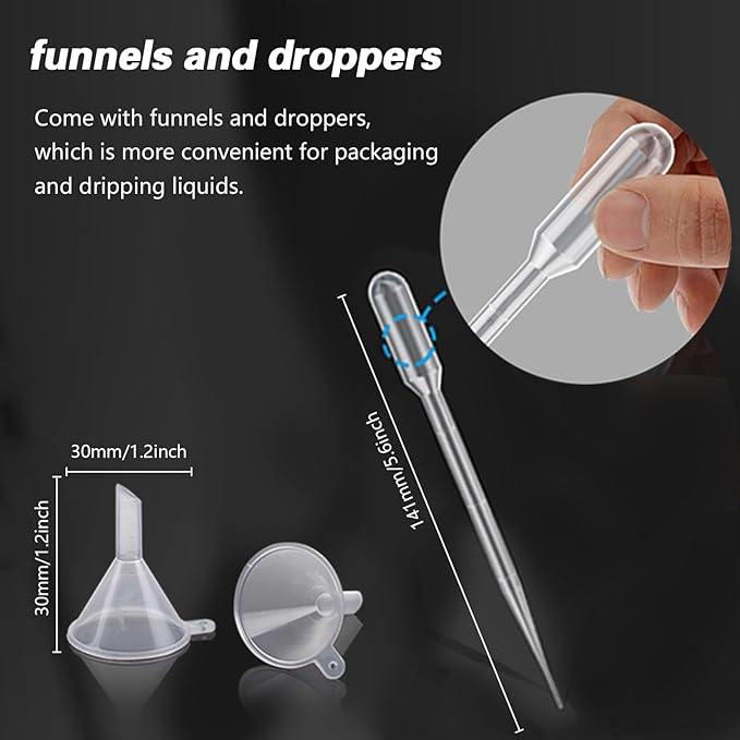 12PCS 15ML White Plastic Empty Squeezable Dropper Bottles Portable Eye Liquid Dropper Small Plastic Refillable Containers with Screw Cap and Plug (White, 15ML)