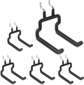 LIGHT DUST Utility Heavy Duty Pegboard Hooks - 5Pack Peg Board Accessories for Hanging Tools Fit 1/8" 1/4" Peg Holes - Pegboard Organizer Large Tool Holders for Garage Workshop Shed