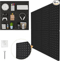 FZK PegBoard,4 Pack Peg Board,ABS Black Pegboard, 24x24inch,Pegboard Wall Organizer, Peg Board for Walls,Plastic pegboard,Suitable for Office Craft Room Kitchen and Item Display