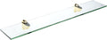 Spancraft Glass H-6x21-Brass Heron Glass Shelf, Brass, 6" x 21"