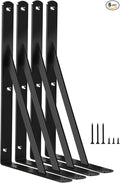 6 Pack L11 x H 8" Black Heavy Duty Shelf Brackets with Screws Metal Shelf Brackets Shelf Support Angle Brackets for Shelves L Brackets Heavy Duty Floating Shelf
