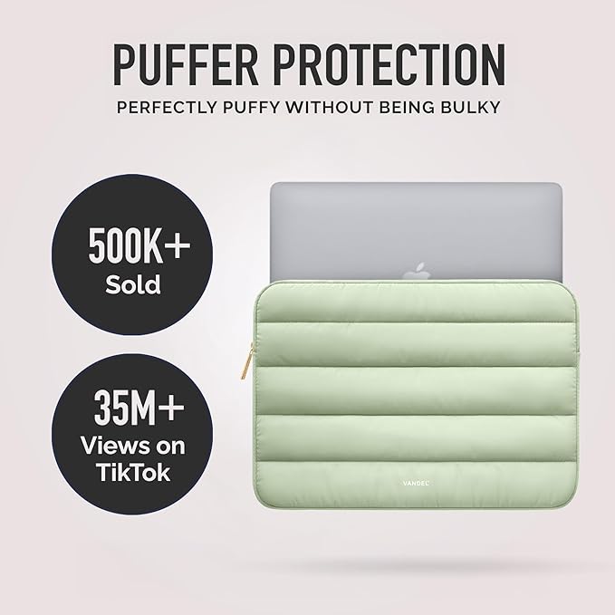 Vandel The Original Puffy Laptop Sleeve Case, 13-14 inch Laptop Sleeve Bag, Laptop Case 13.3 Inch, Compatible with MacBook Air/Pro 13 / Pro 14, iPad Pro 12.9, HP Dell ASUS, Computer Bag Cover