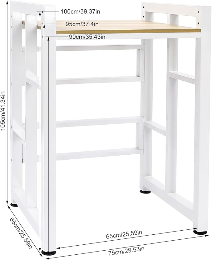 Over Washer and Dryer Shelves,Dryer Storage Shelf,Laundry Room Storage and Organizer Standing Shelf,Height Adjustable Laundry Room Shelves, Load-Bearing Capacity 418.9 lbs (Light Walnut)