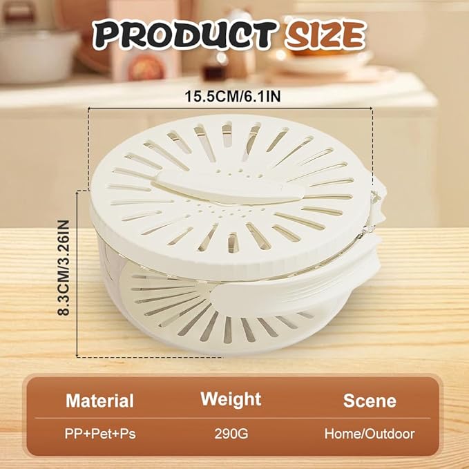 Multi-Functional Fruit and Vegetable Washing Bowl, Fruit Strainer Container with Lid, 2 In 1 Sealed Drainer Basket, Drainer and Freshness Basket, Kitchen Tool with Foldable Handle (White 2pcs)
