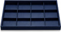 Oirlv Stackable Premium Leather Jewelry Trays 12 Grid Jewelry Drawer Organizer Trays Bracelet Earrings Watches Showcase Display Organizer