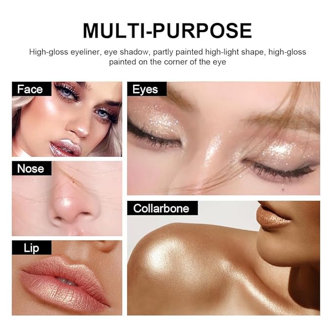Black Eyeshadow Stick Makeup, Cream Shimmer Eye Shadow Pencil, Hypoallergenic Waterproof Long Lasting Crayon, Smooth Glitter Primer Palette Eyeliner Make up