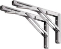 YUMORE Folding Shelf Bracket 14",Heavy Duty Stainless Steel Collapsible Shelf-Bracket Max Load 330lbs Wall Mounted Table Support Hinge for Space-Saving DIY Work Bench with Install Screws, Pack of 2