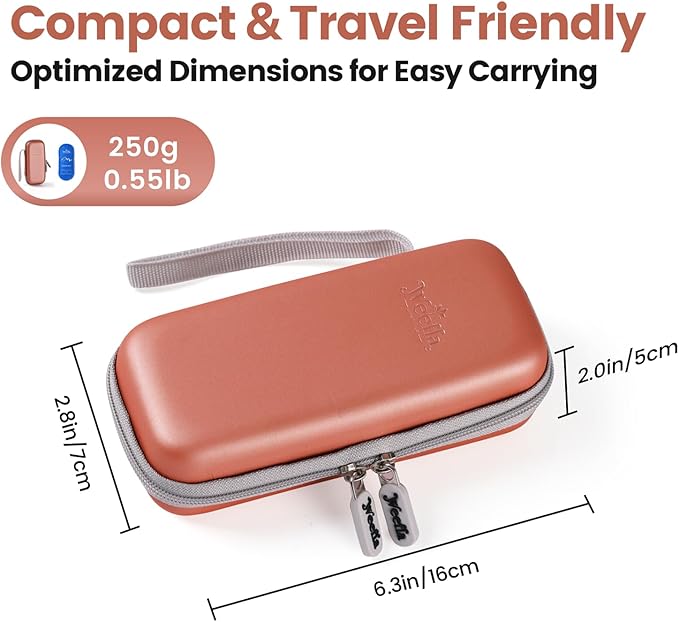 Hard Shell Insulated Cooler Travel Case for 1 Ozempic or Wegovy Injector Pen & Needles, TSA Approved Cold Pack, Easy to Clean, Compact Syringe Box Holder for Trip & Daily Use (Pink)