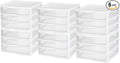 Sterilite 6-Pack Wide 3 Drawer Unit, Plastic Desktop Organizer with Clear Drawers, White Frame - Stackable Multi-Purpose Storage for Office Supplies, Craft Rooms, Classrooms and Home Organization