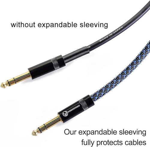 100ft - 1/4 inch PET Expandable Braided Sleeving – BlackBlue – Alex Tech Braided Cable Sleeve