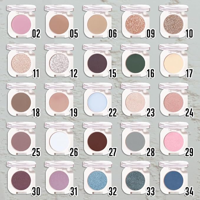 Grey Single Matte Eyeshadow Makeup, Neutral Powde Eye Shadow for Older Women, Smoky Gray Grey Dusty Blue Matte Singles Eyeshadow Palette Pigmented Waterproof,Girls Monochrome Eyeshadows Gift 28