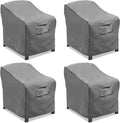 Vailge Patio Chair Covers, Lounge Deep Seat Cover, Heavy Duty and Waterproof Outdoor Lawn Patio Furniture Covers (4 Pack - Medium, Grey)