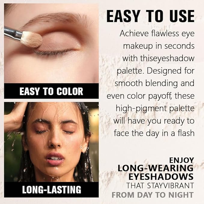 Champagne Shimmer Single Eyeshadow Makeup, Neutral Powde Eye Shadow for Women, Rose Gold Sheer Glitter Singles Eyeshadow Palette Pigmented Waterproof, sombras para ojos, Girls Christmas Gifts