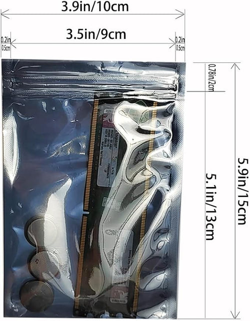 100pcs Antistatic Bags 3.93x5.9in/10x15cm, Resealable ESD Bag, Suitable for CPU SSD Hard Disk and Various Electronic Devices