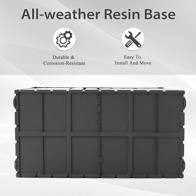 KUIKUI 100 Gallon Deck Box Waterproof, 100 Gallon Outdoor Storage Box, Metal Deck Box Waterproof for Pool Patio Cushions and Sports Pools Equipment, Dark Gray