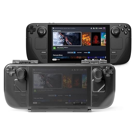 tomtoc Armor Case for Steam Deck/OLED, Steam Deck Hard Shell, Slim Portable Travel Carry Case, Shock-proof, Charging Convenience, with Military Grade Protection, Protective Cover