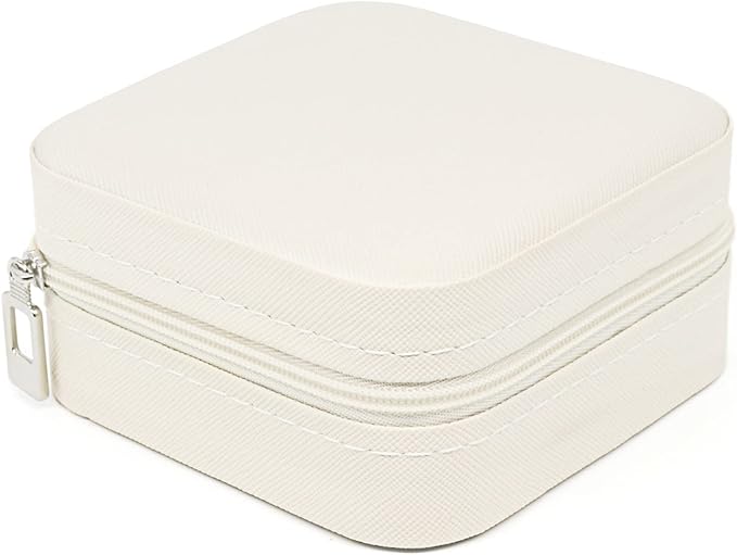 KEINE MARKE Small Jewelry Box, Travel Portable Jewelry Case for Ring, Pendant, Earring, Necklace, Bracelet Organizer Storage Holder Boxes (white*8).