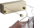 JOOM Retractable Clothesline Indoor Double Clothes Lines retracting | Heavy Duty for Drying Laundry line Outdoor|Wall Mounted Stainless Steel 13.8Feet Two line (Gold)