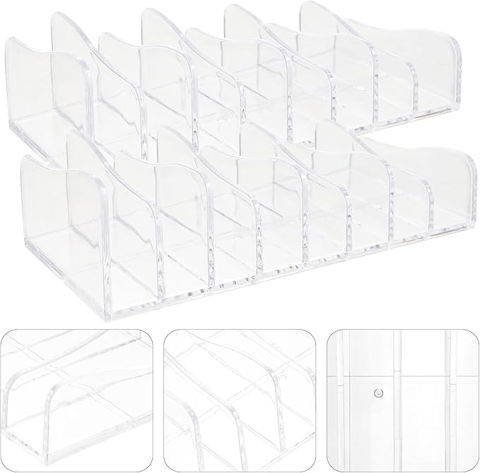 Uonlytech 2pcs Transparent Eyeshadow Palettes Organizer Makeup Holder Cosmetic Storage Stand for Vanity Desktop Scratch-resistant Pallet Display Rack for Easy Access and Neat Arrangement