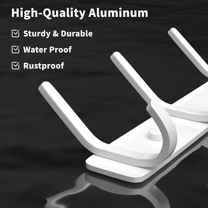 Coat Rack Wall Mount Hooks - 15 Inch Matte White Metal 6-Hook Organizer Wall Mounted, Modern Kids Room, Entryway & Bathroom Hanger for Beach Towels, Coats, Purses, Bags (1 Pack)
