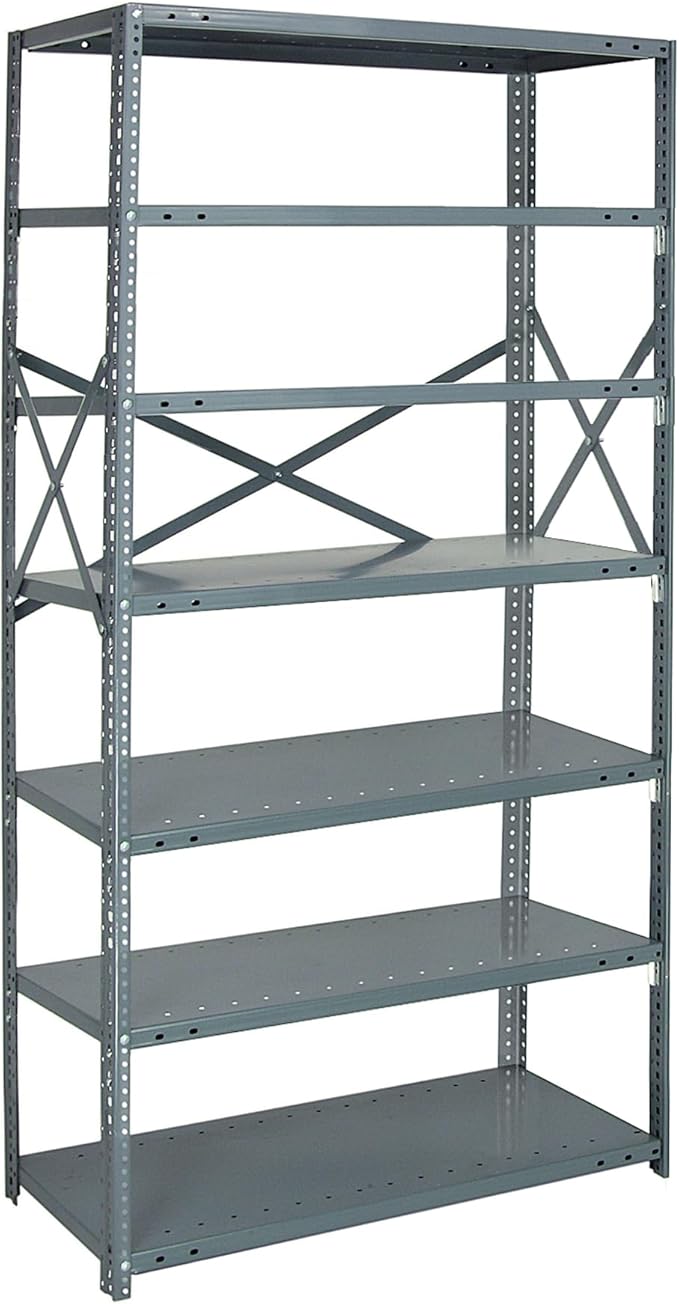 Quantum Storage Systems 75-1842-7 IRONMAN Solid Heavy Duty 7 Shelves 75" H x 42" W x 18" D