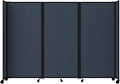 Versare Room Divider 360 Portable Wall Partition | Folding Panels | Large Freestanding Divider | Locking Wheels | Temporary Room Separator