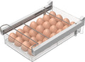 vacane Large Refrigerator Drawer with Removable 28 Grid Egg Tray, Clear Egg Drawer for Fridge Organizer Bins, Fridge Storage Container Under Shelf Holder for Fruit,Vegetable,Meat,Cheese