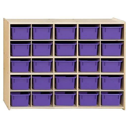 Contender 25 Cubbies Kids Storage Organizer, Toddler Friendly Natural Birch Wooden Cabinet for Books, Art, Craft Supplies, Greengaurd Gold Certified - Made in U.S.A.