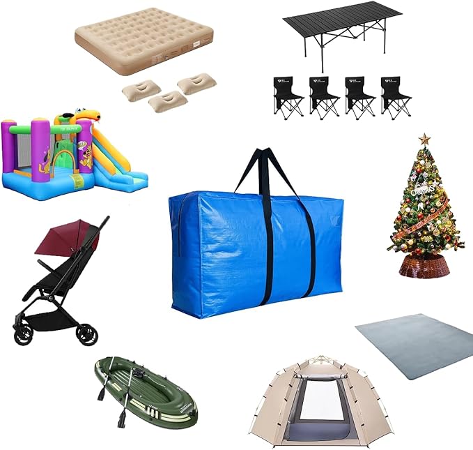 75 Gallon Extra Large Storage Bags, Jumbo Storage Bags, Foldable Big Turquoise Waterproof Storage, 50x23x15inch - 1PACK