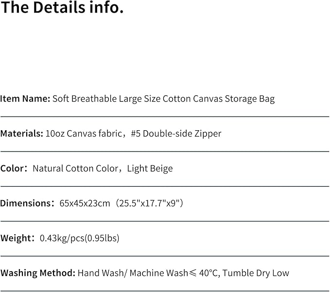 Iwill CREATE PRO 25.5"x17.7"x9" Storage Bag with Clear Window - Foldable Canvas Clothes Organizer for Winter Coats, Blankets, Pillows - Triple-Zip Lockable Design & Handles - Beige (1-Pack)