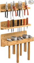 Wall Mounted Screwdriver Organizer, Hammer Rack and Pliers Holder, Set of 3 Wall Hanging Tools Storage Shelf for Workshop Garage