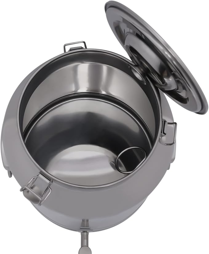 7.4Gallon Milk Can,Milk Bucket Wine Oil Rice Pail Bucket Milk Can 304 Stainless Steel Tote Jug with Sealed Lid and Spigo,For Storing Ghee, Milk, Wine,Wheat,Beans,Tea Leaves,Grains
