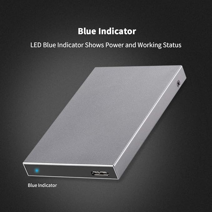 SSK Aluminum USB3.0 to SATA 2.5” External Hard Drive Enclosure Adapter, Ultra Slim Hard Disk Case housing for 2.5 Inch 9.5mm 7mm HDD and SSD, UASP SATA III Supported