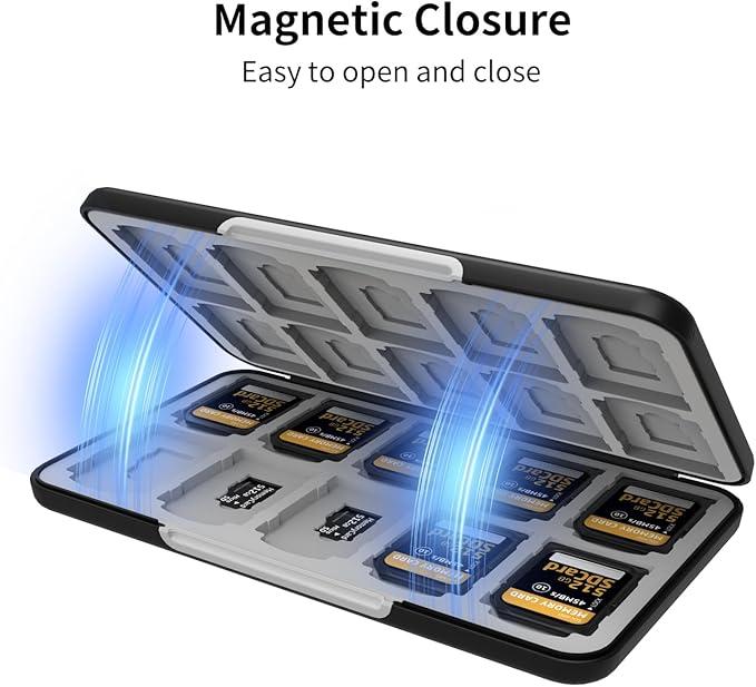 Memory Card Case with 40 Slots for 20 Micro SD SDXC SDHC TF Cards and 20 SD SDXC SDHC Cards,Anyskill SD Card Holde Features a Portable and Compact Design for Easy to Carry